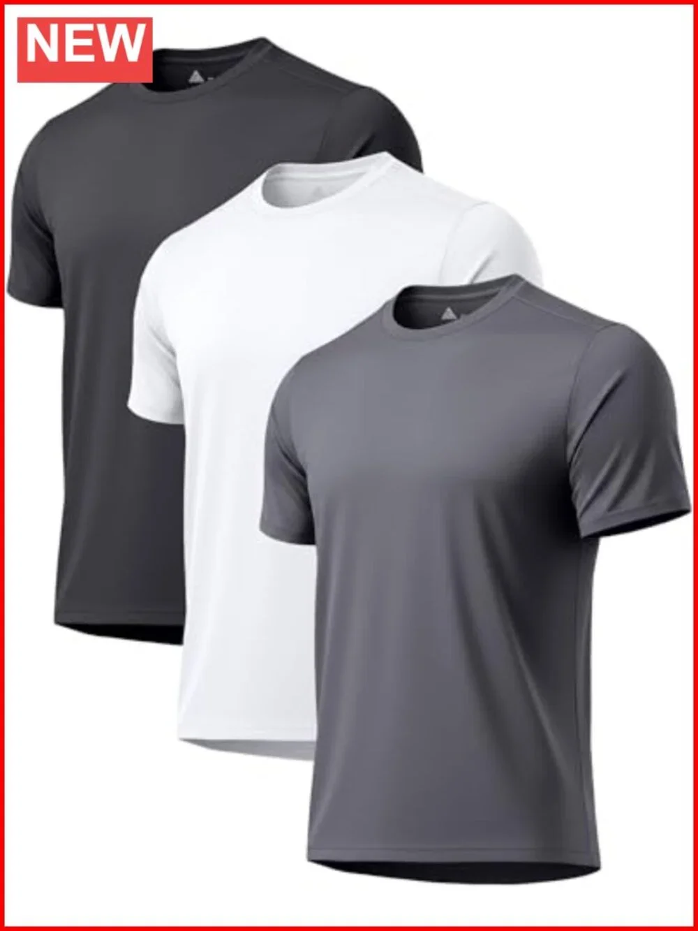 3 Pack Mens UPF 50+ Rash Guard Swim Shirts Short Sleeve Fast Dry Sun Protection